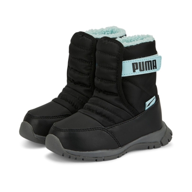 Puma Zimowe Buty Nieve (wodoodporne/ocieplane) czarne/jasnoniebieskie dla małych dzieci